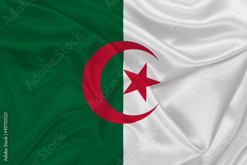 3D Flag of Algeria on fabric