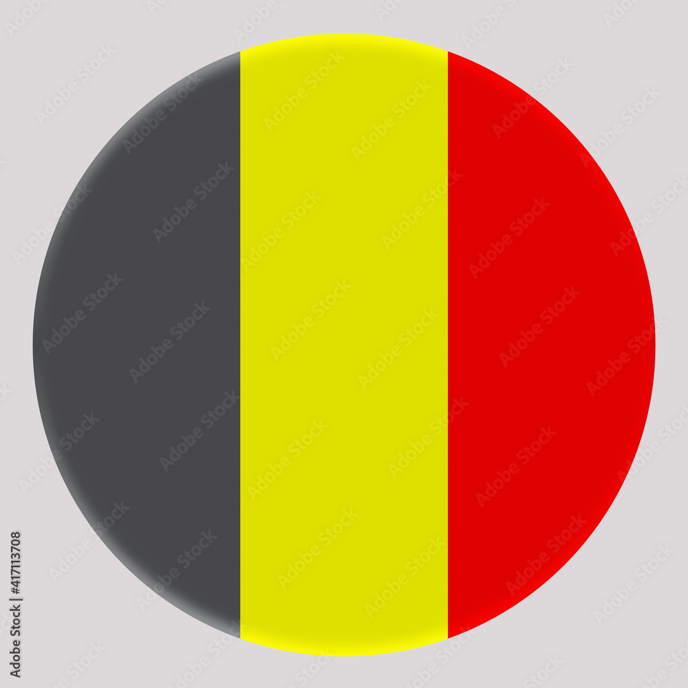 3D Flag of Belgium on circle