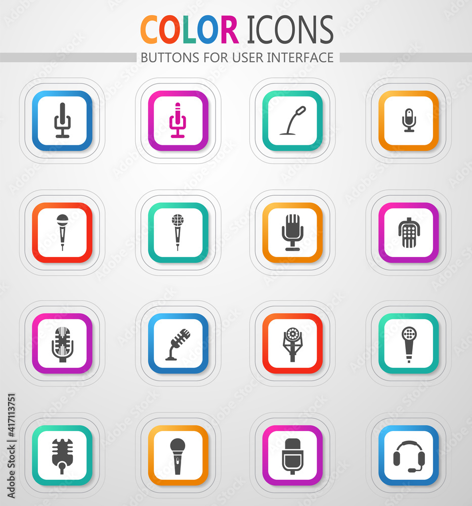 Microphone icons set Microphone icons set