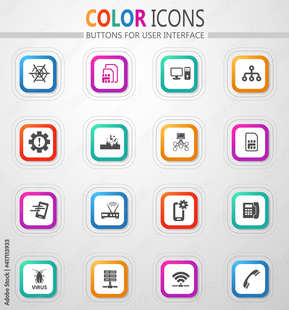 Mobile connection icons set Mobile connection icons set