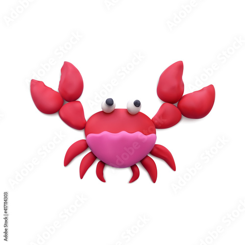 Realistic Plasticine Lobster Composition