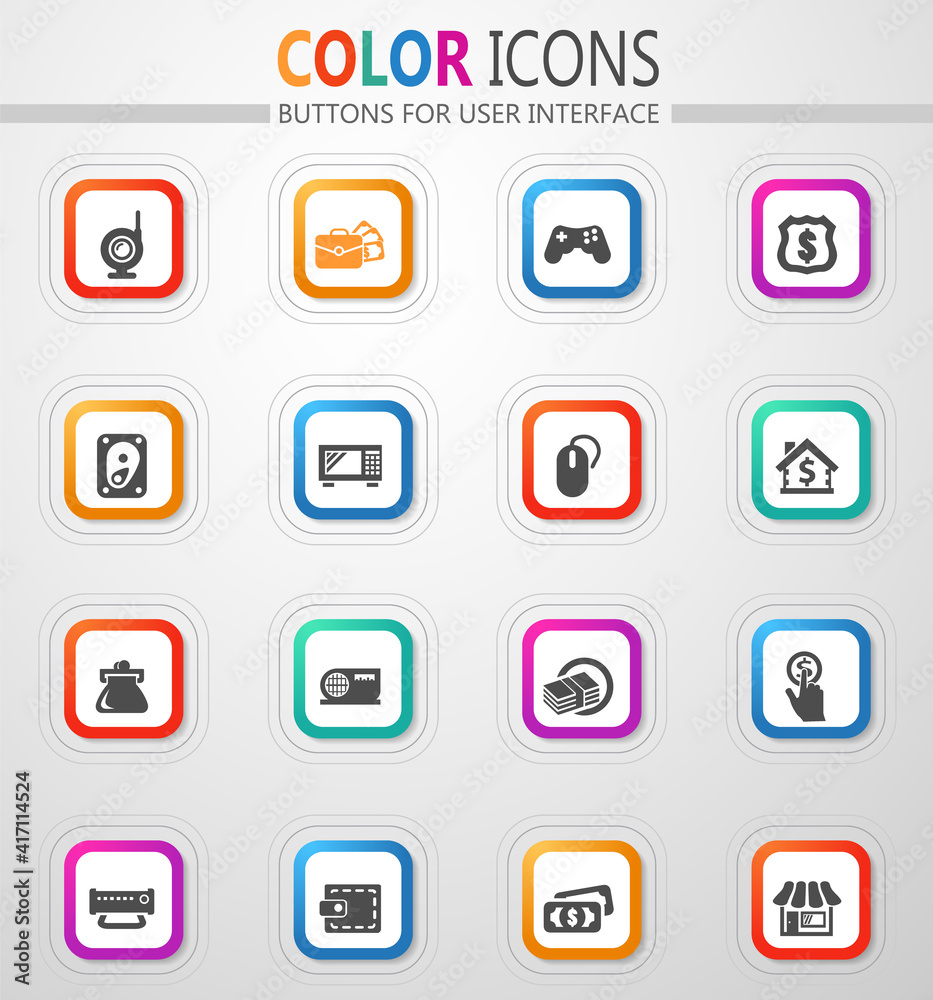 Pawn shop icons set Pawn shop icons set