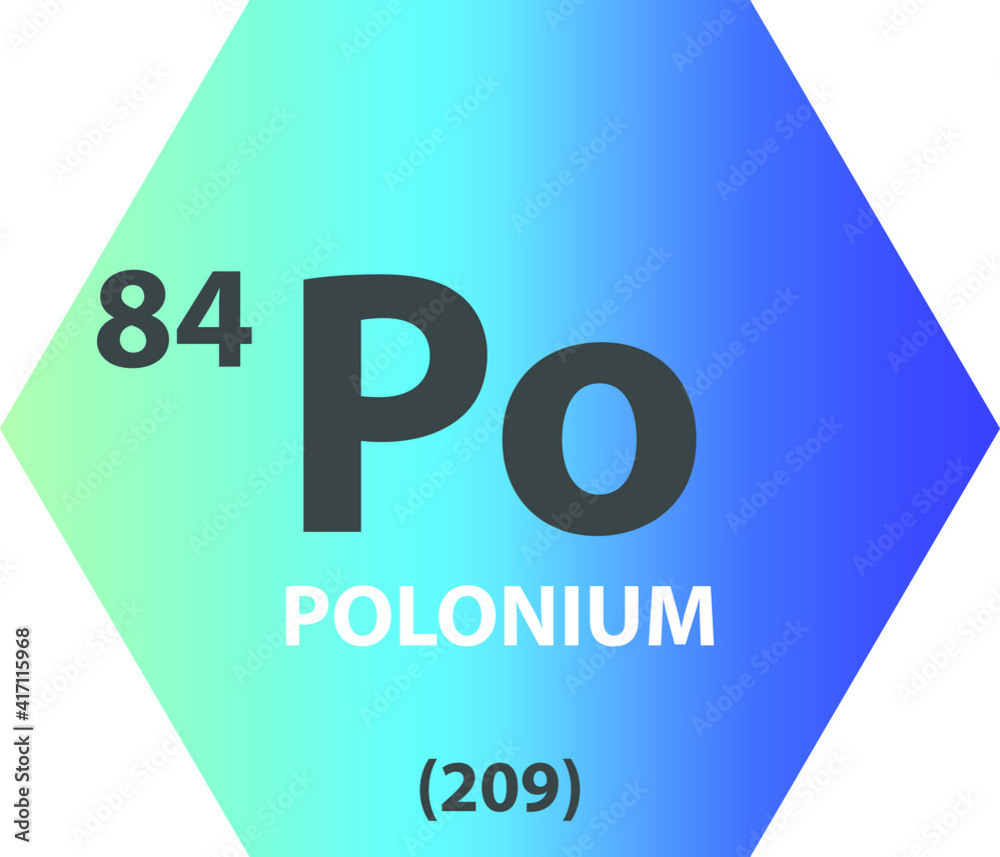 Po Polonium Post transition metal Chemical Element vector illustration