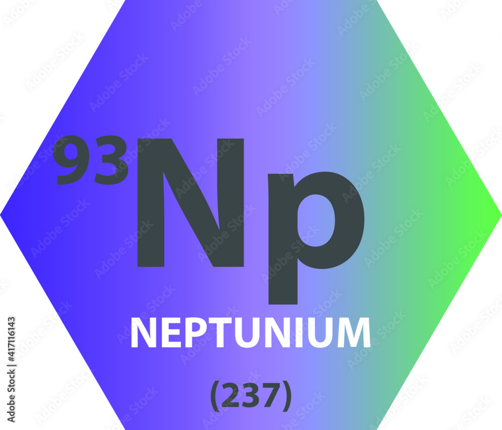 Np Neptunium Actinoid Chemical Element vector illustration diagram