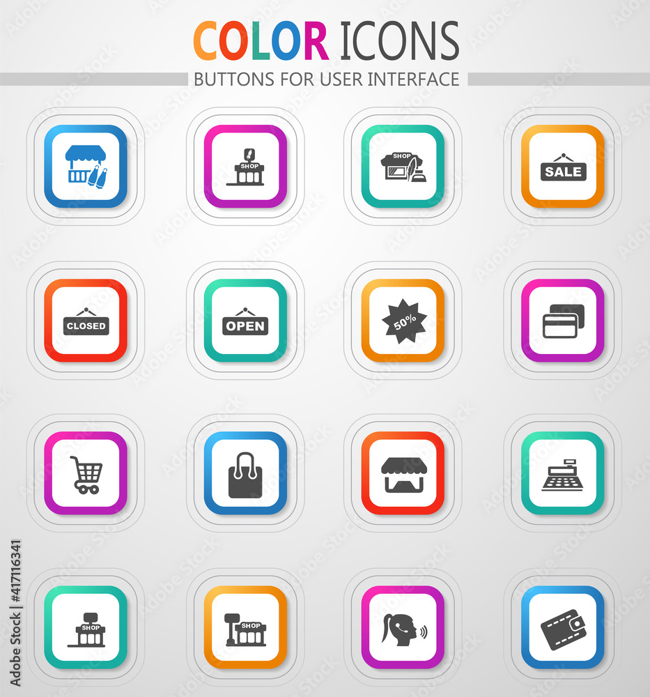 Shop icons set