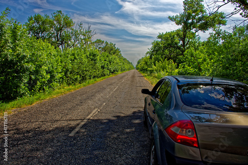 beautiful summer road on a sunny day
