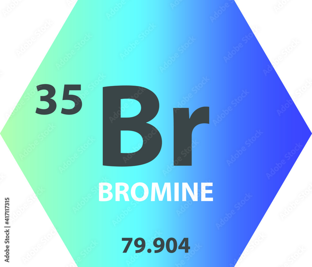 Br Bromine Halogen Chemical Element vector illustration diagram, with