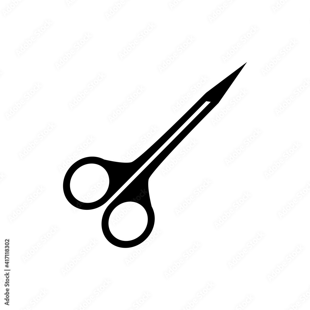 Vector illustration silhouette of nail scissors on a white background Vector illustration silhouette of nail scissors on a white background