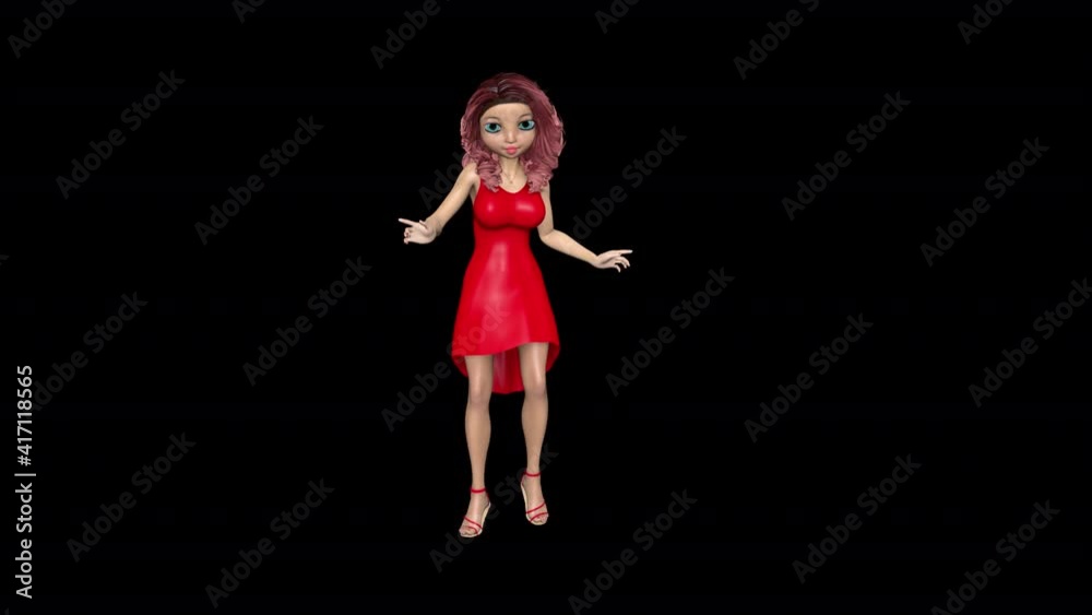 3d Character Girl Dancing Loop on Alpha Channel 3d Character Girl Dancing Loop on Alpha Channel