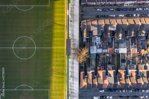 Luton Town Football Club Aerial View of Kenilworth Road Stadium photo