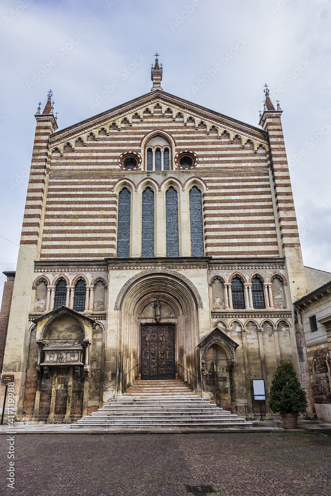 Built in the Romanesque and gothic style Church of the San Fermo Maggiore (Saints Fermo and Rustico, XV century). Verona, Veneto region, Italy.