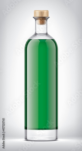 Glass Bottle on background. 