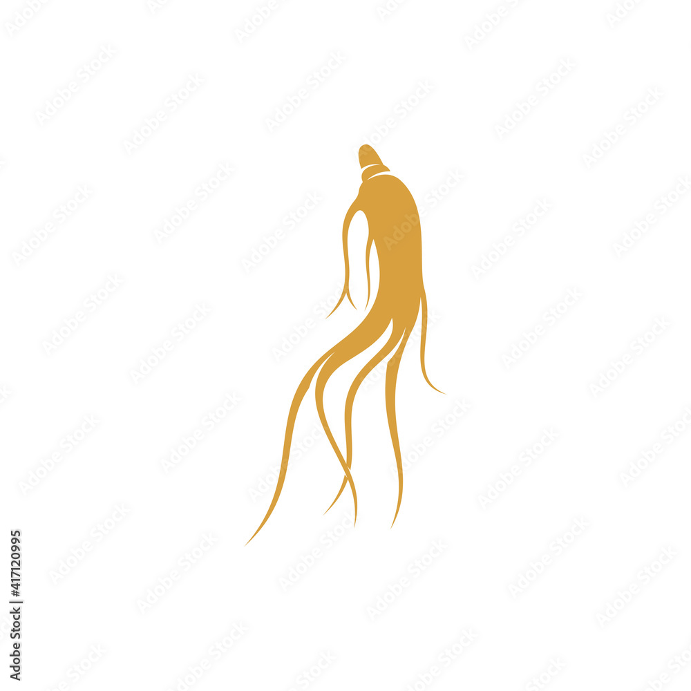 Ginseng logo vector illustration design template Ginseng logo vector illustration design template