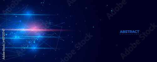 Abstract vector geometrical shapes. Connection, Digital, communication and technology network background .