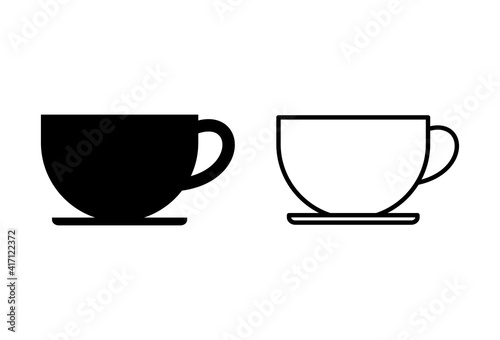coffee cup icon set. cup a coffee icon vector.