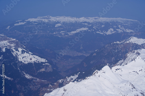 Beautiful panoramic view from Jungfraujoch, Switzerland.