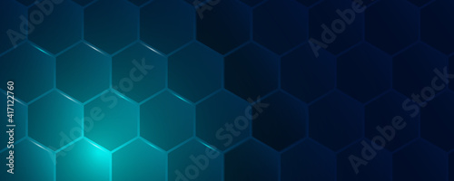 hexagonal abstract technology background. Vector Illustration