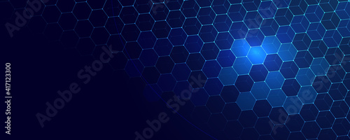 hexagonal abstract technology background. Vector Illustration