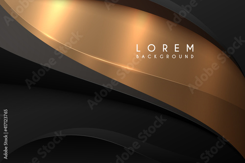 Abstract metal black and gold background