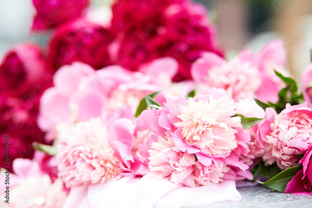Peonies bouquet background. Spring, summer bright concept Peonies bouquet background. Spring, summer bright concept