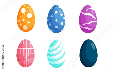 Easter eggs set on isolated white background
