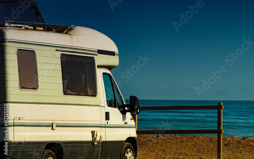 Rv motor home camping on beach