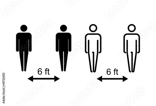 Social distance icon set. social distancing icon. self quarantine sign