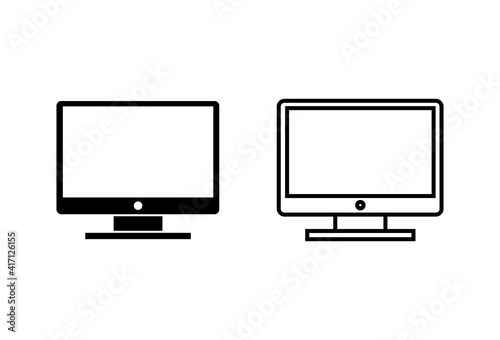 Tv icon set. television icon vector