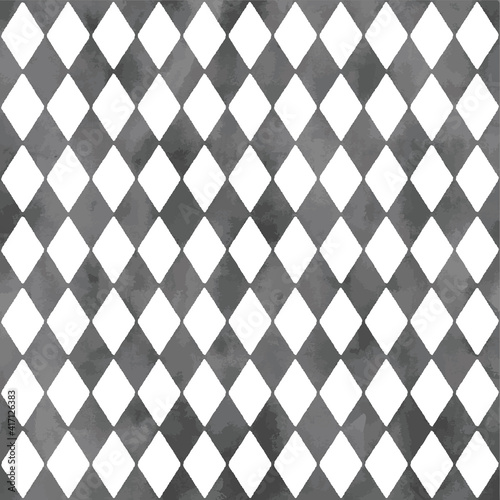 Simple watercolor diamond pattern. Vector illustration that can be easily resized. A seamless background that is perfect for wallpapers.