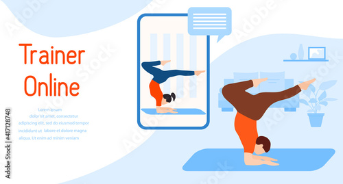Online trainer Sport Fitness People Home Training