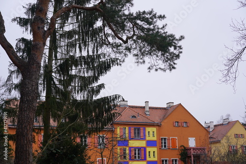 Gartenstadt Falkenberg, bunte und sehenswerte Wohnsiedlung der Berliner Moderne in Treptow-Köpenick photo