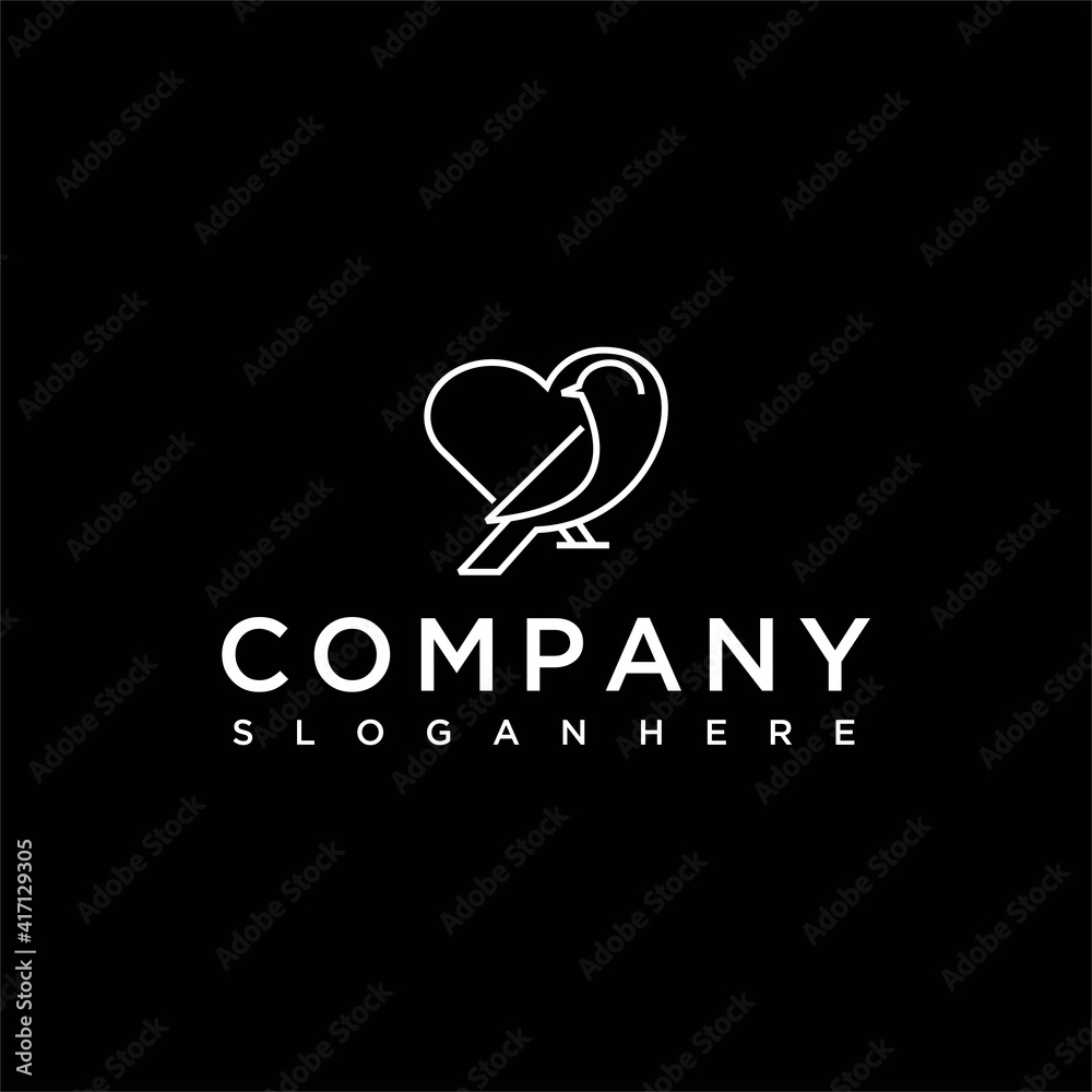 Love bird line vector logo design Love bird line vector logo design