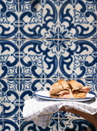 Traditional portuguese Sandwich bifana photo