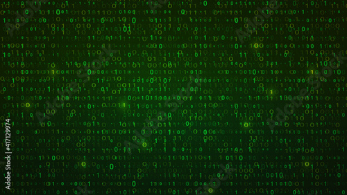 Fototapeta Naklejka Na Ścianę i Meble -  Matrix Digital Binary Code Background. Hacking Concept.