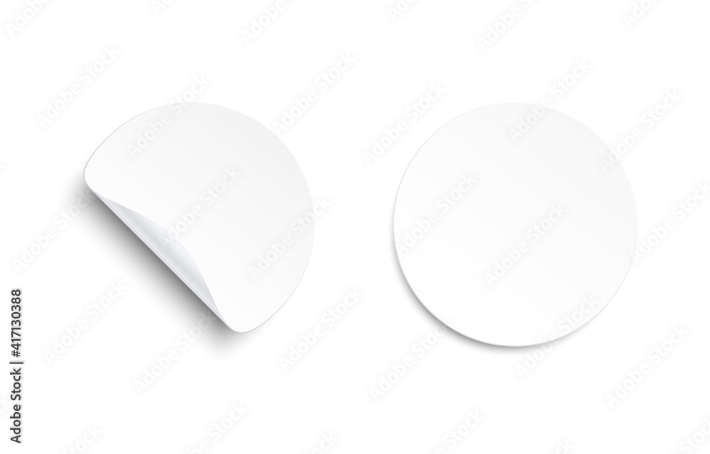 Set of realistic round and curved edge peel fold. Adhesive stickers tag isolated on white background. Blank templates of a price tags. Template design for store discount sale poster. Vector Set of realistic round and curved edge peel fold. Adhesive stickers tag isolated on white background. Blank templates of a price tags. Template design for store discount sale poster. Vector