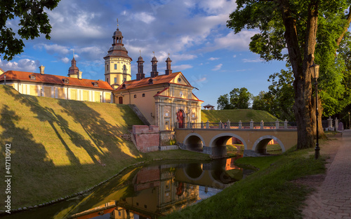 Medieval castle in Belorussian town Nesvizh, Belarus.