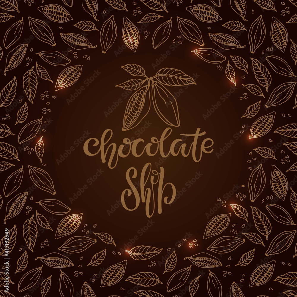 Chocolate Shop logo design. Brand identity concept. Handwritten text ...