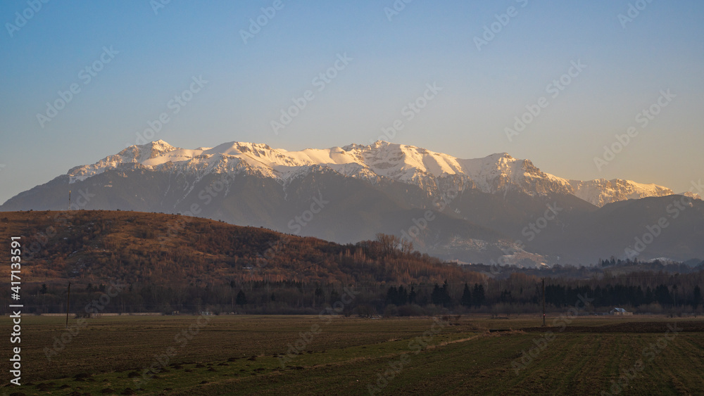 Piatra Craiului mountain range in Transylvania, Romania