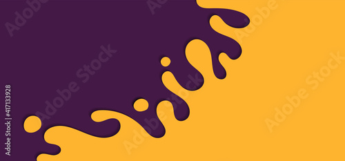 Abstract round fun shape design artwork of yellow and purple color design background. illustration vector