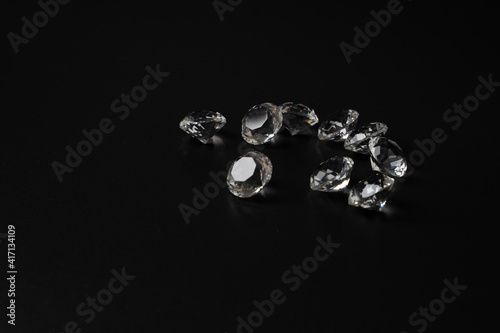 Fototapeta Naklejka Na Ścianę i Meble -  Beautiful luxury diamonds on black backgrounds