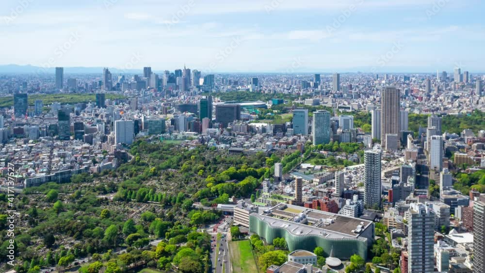 東京 パノラマ回転撮影 タイムラプス 春 六本木から望む新宿 池袋 東京 パノラマ回転撮影 タイムラプス 春 六本木から望む新宿 池袋
