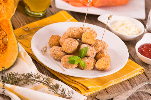 Pumpkin chicken meatballs. 