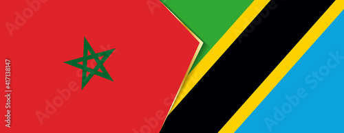 Morocco and Tanzania flags, two vector flags.