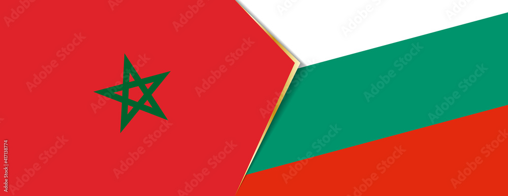 Morocco and Bulgaria flags, two vector flags. Morocco and Bulgaria flags, two vector flags.