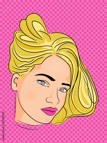 Pin up beautiful sexy girl vector illustration.