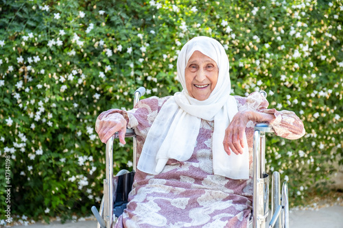 Old woman full of hope photo