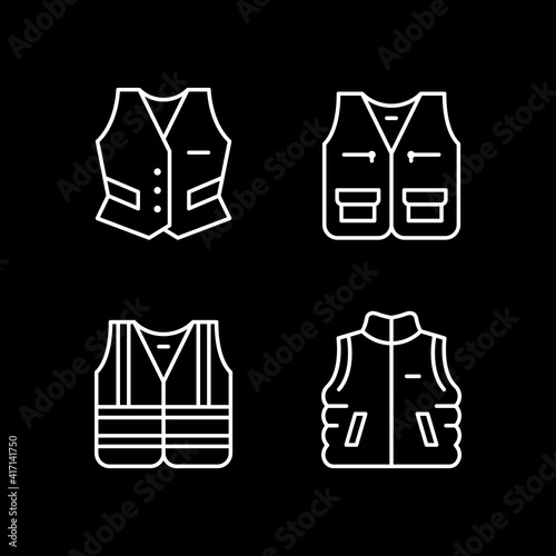 Set line icons of vest