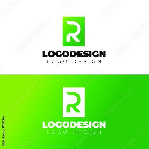R logo design creative and minimal logotype vector template