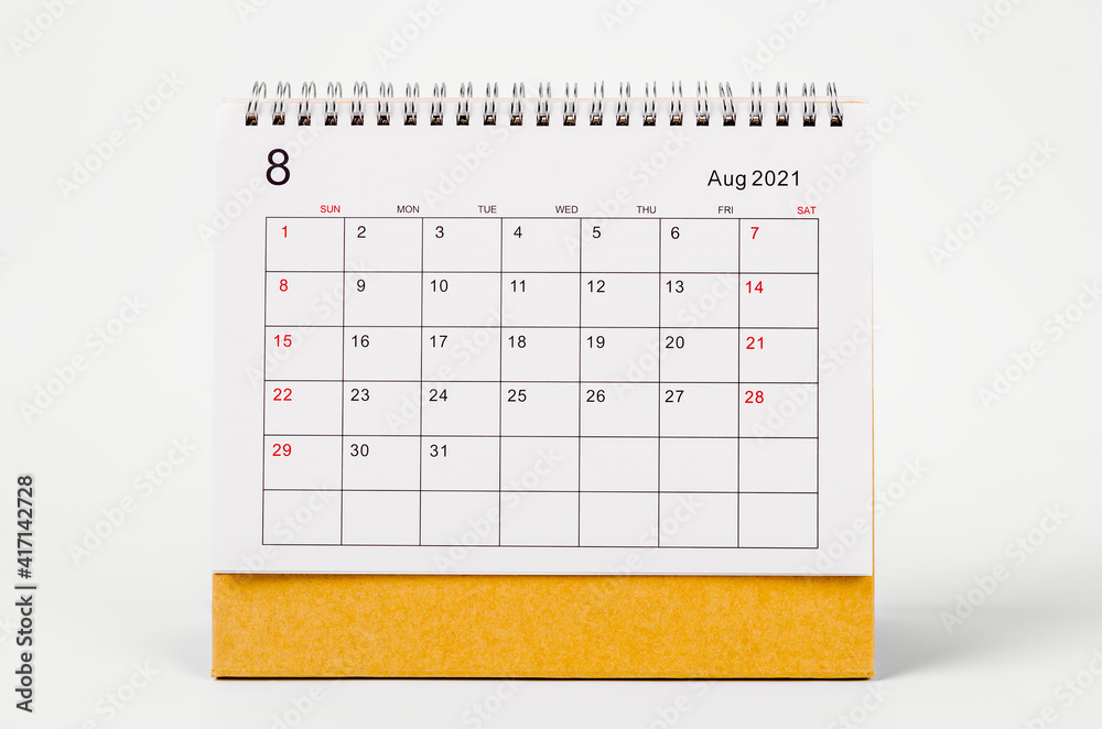 August calecdar 2021.