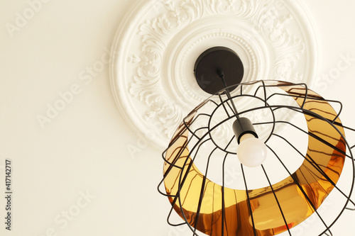 black and golden modern ceiling lamp
